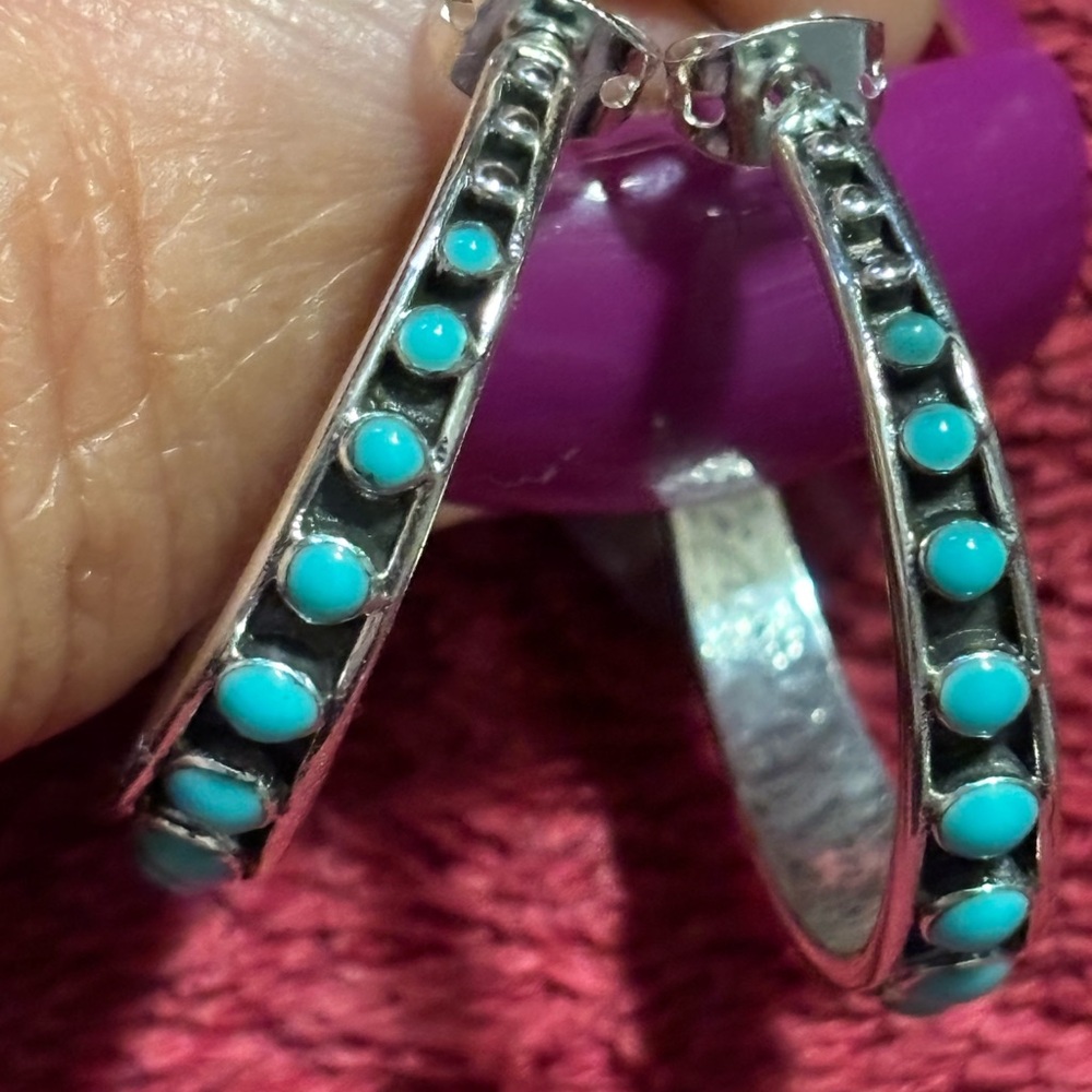 Silver and Turquoise Women's Earrings